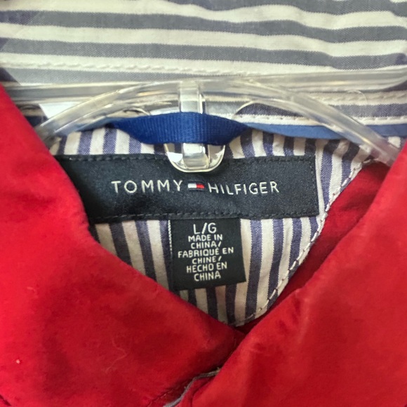 4- Tommy Hilfiger Large Men’s Long Sleeve Buttoned Up Shirts Collared Plaid Red - Picture 14 of 15